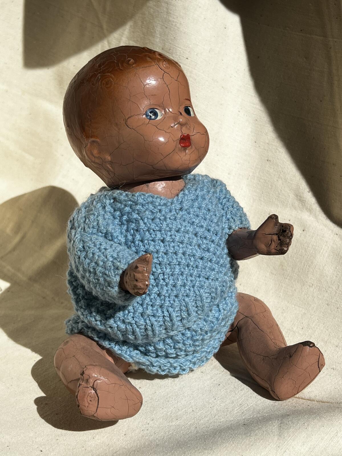 1940’s Wooden ‘ Pedigree England ‘  Baby Doll