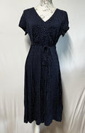 Monsoon | Size 14 | Navy Polka Dot Midi-Dress