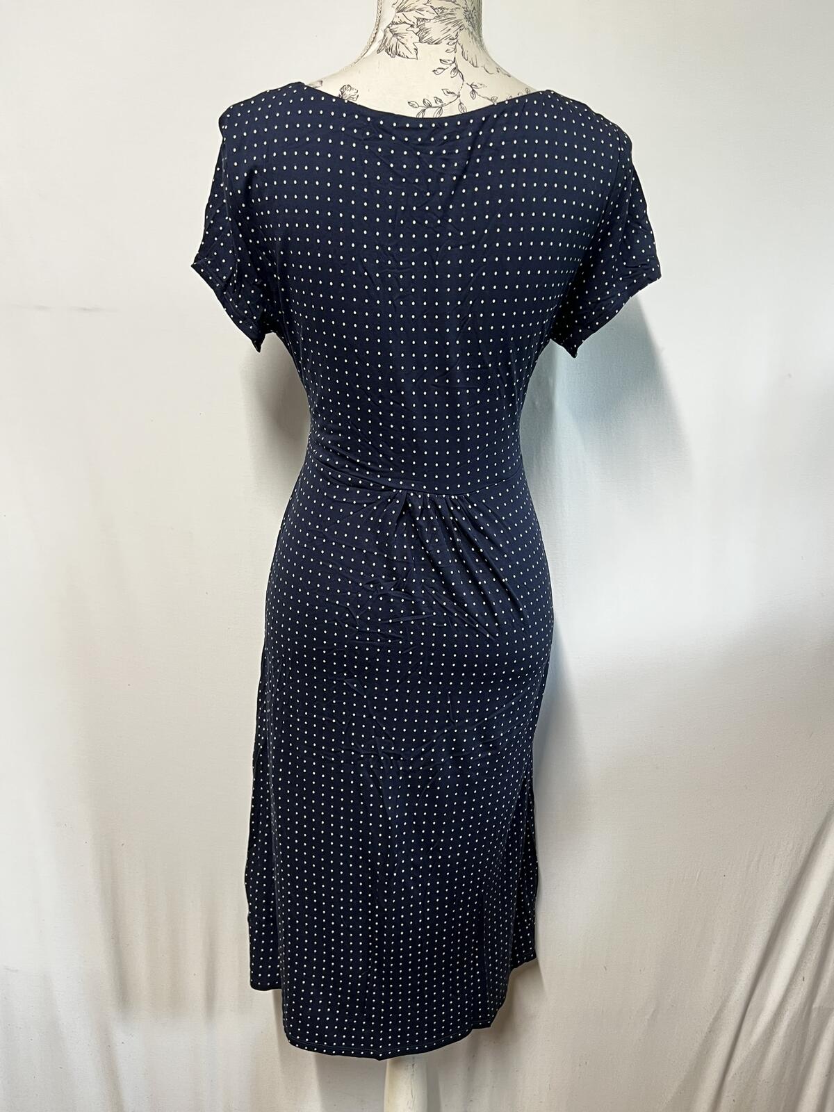 Monsoon | Size 14 | Navy Polka Dot Midi-Dress