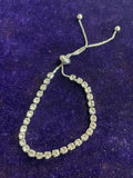 White Metal Diamanté Bracelet | Adjustable | Evening Wear