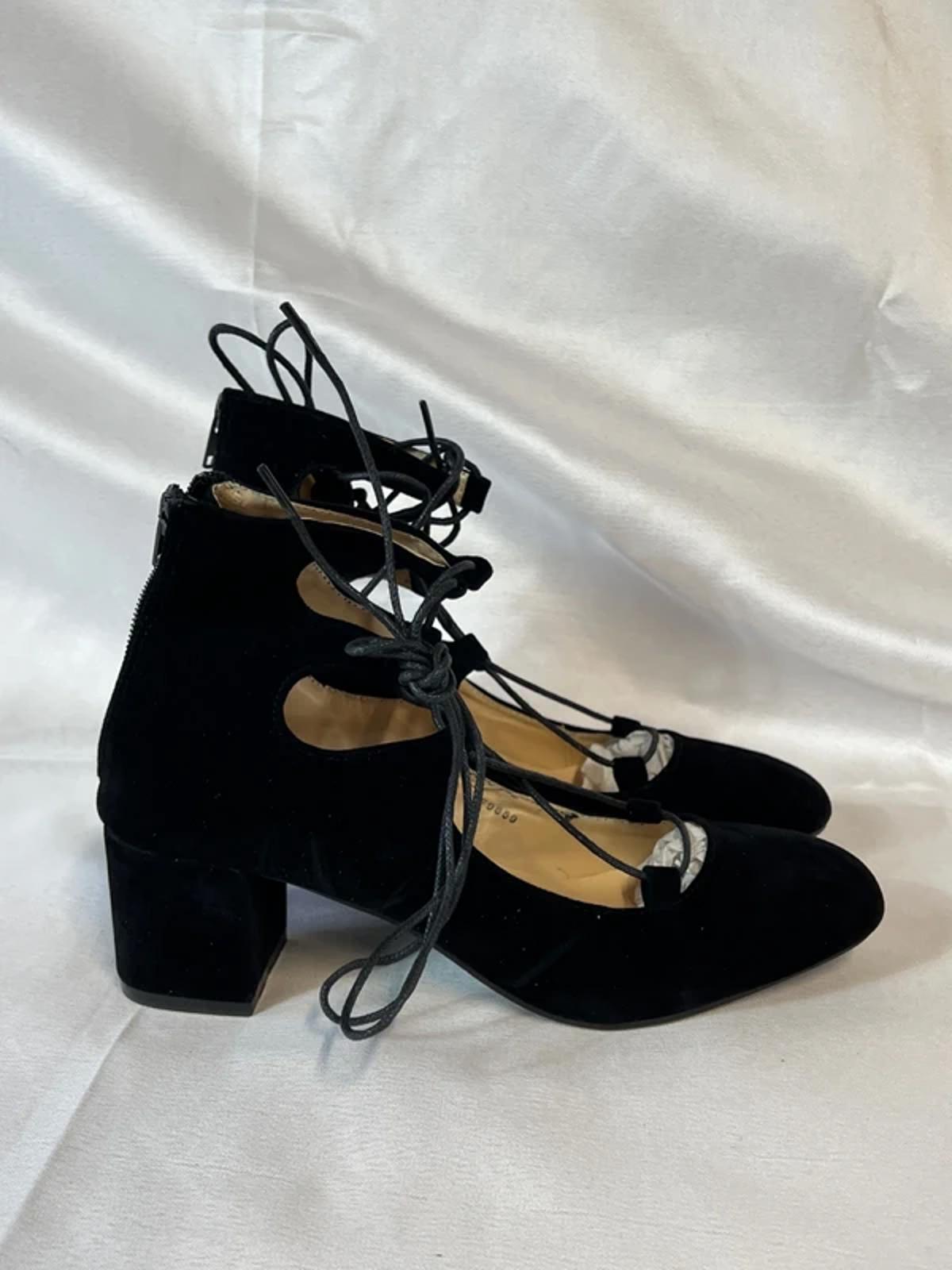 Spot On | 5 | Black Faux Suede Heels
