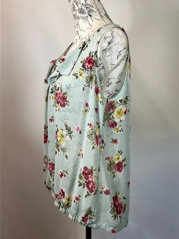 BHS | 14 | Cute blue & pink floral blouse