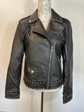 Misspap | XL | Boho Black studded leather jacket