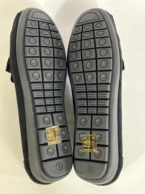 Kelsi | Size 3 | Stylish classic black loafers with gold tone details