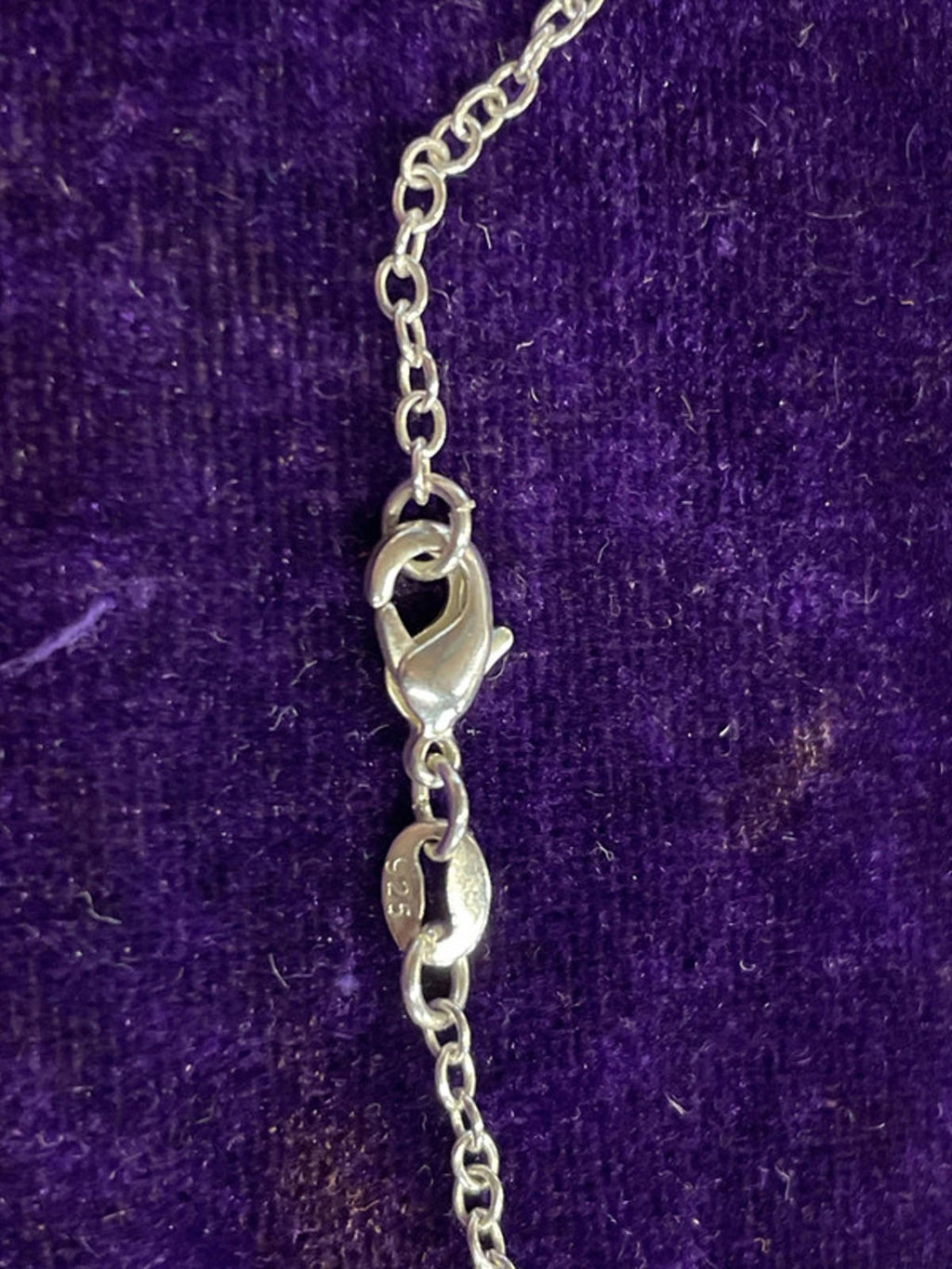 925 Sterling Silver Chain | Cornflower Blue Glass Pendant