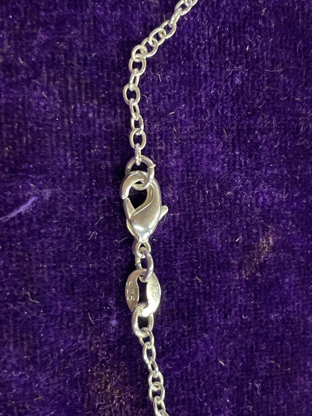 925 Sterling Silver Chain | Cornflower Blue Glass Pendant