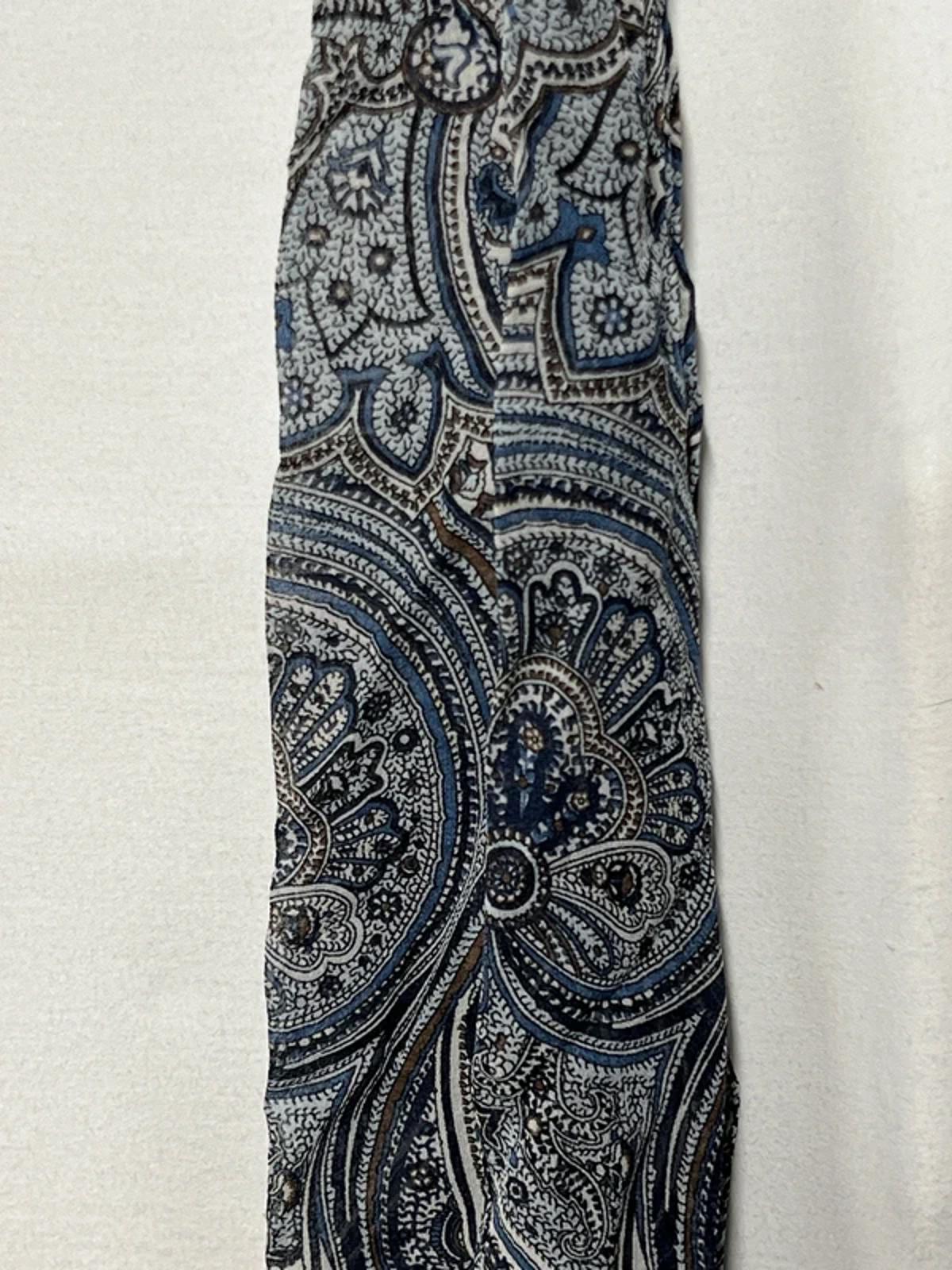 Vintage Ladies Scarf | Blue/Brown
