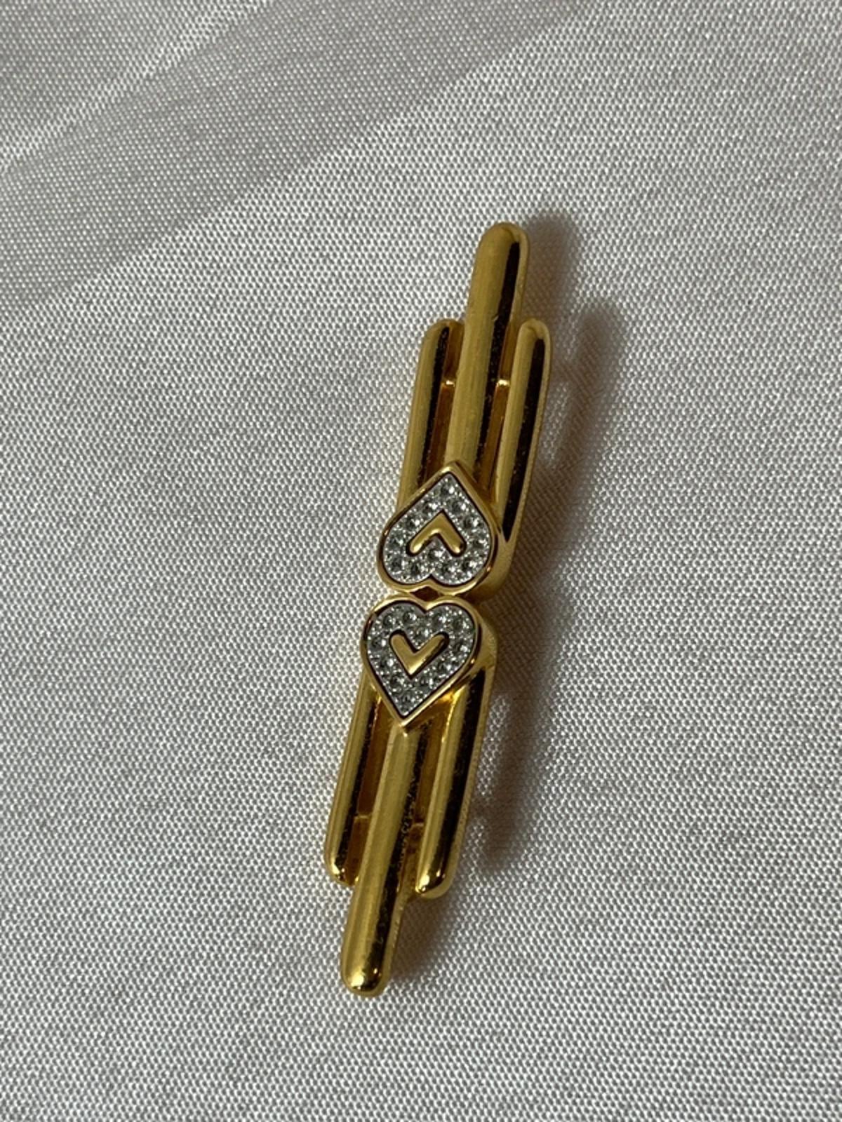 Vintage MONET | Gold Toned Brooch | Clear Rhinestones