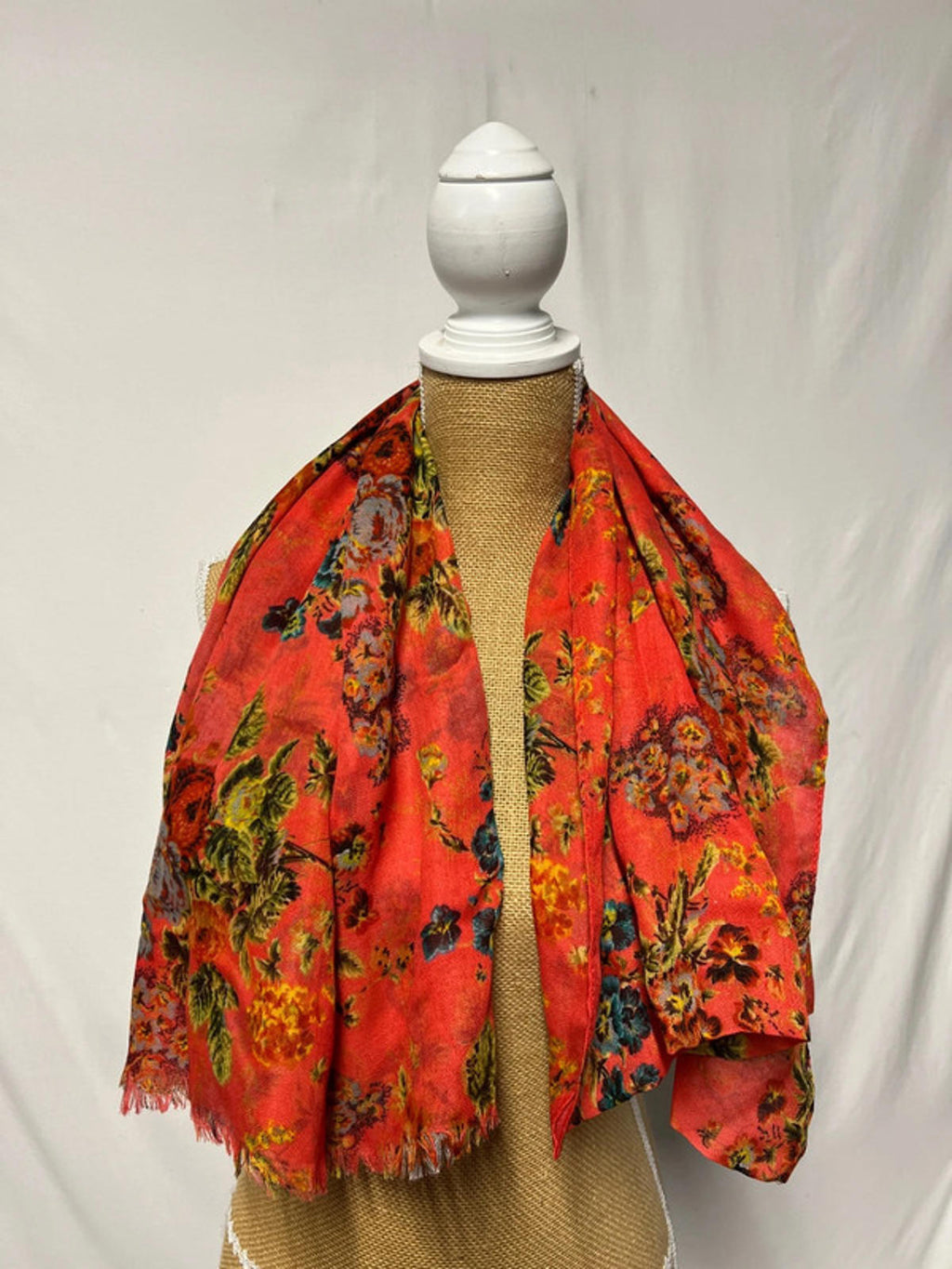 LUXE | Red Floral Scarf
