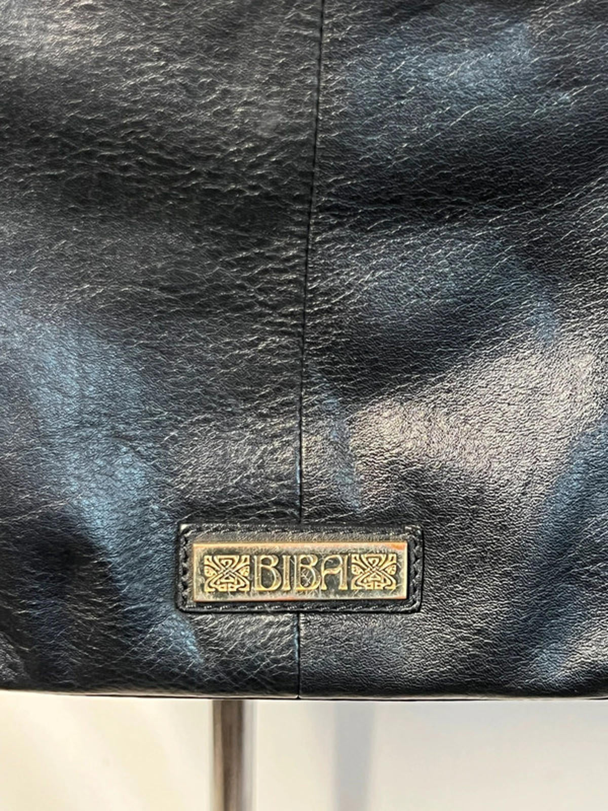 Vintage Biba | Black Leather Handbag/Shoulderbag | 100% Leather