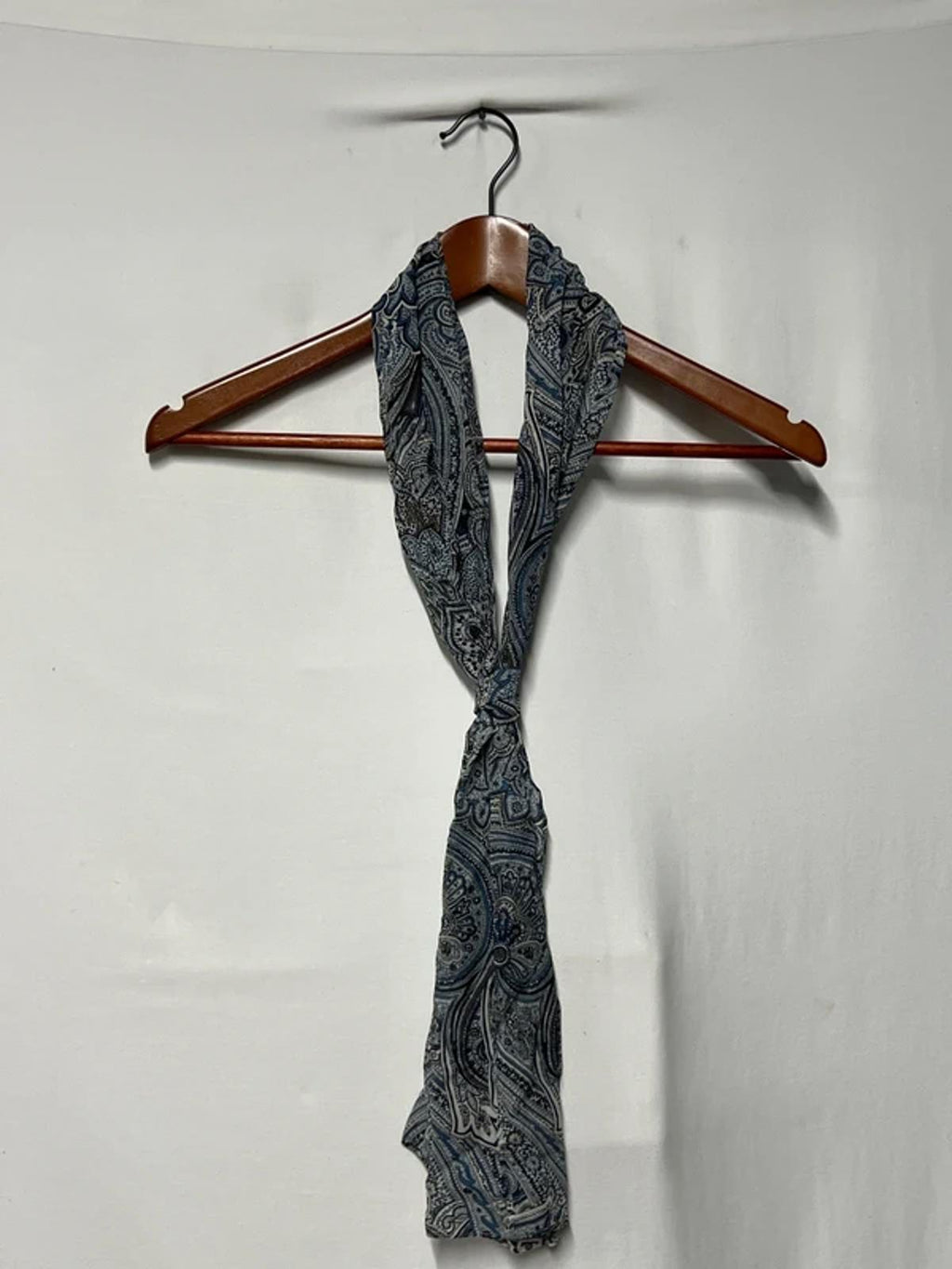 Vintage Ladies Scarf | Blue/Brown
