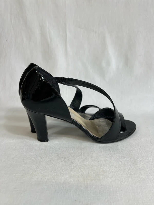 Jane Shilton | UK 7  | Black patent open-toe heels