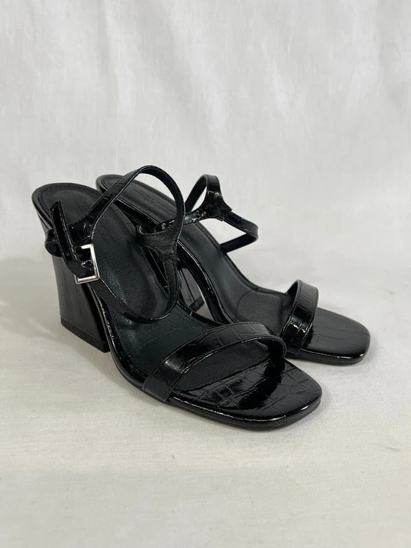 Vintage heels | Size 3 | Black patent sandal heels