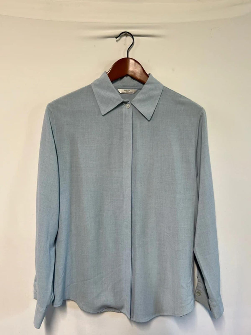 Vintage St Michael | 14 | Eggshell Blue Polyester/Viscose