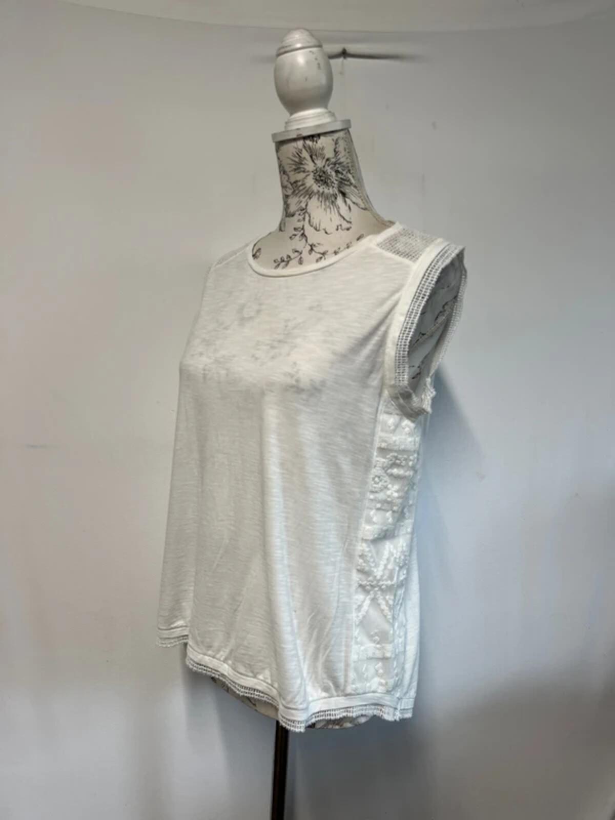 Linea Weekend | M | White cotton vest top/blouse
