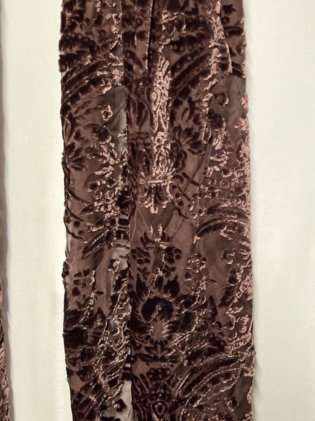 Vintage Ladies Scarf | Brown Velvet-Style