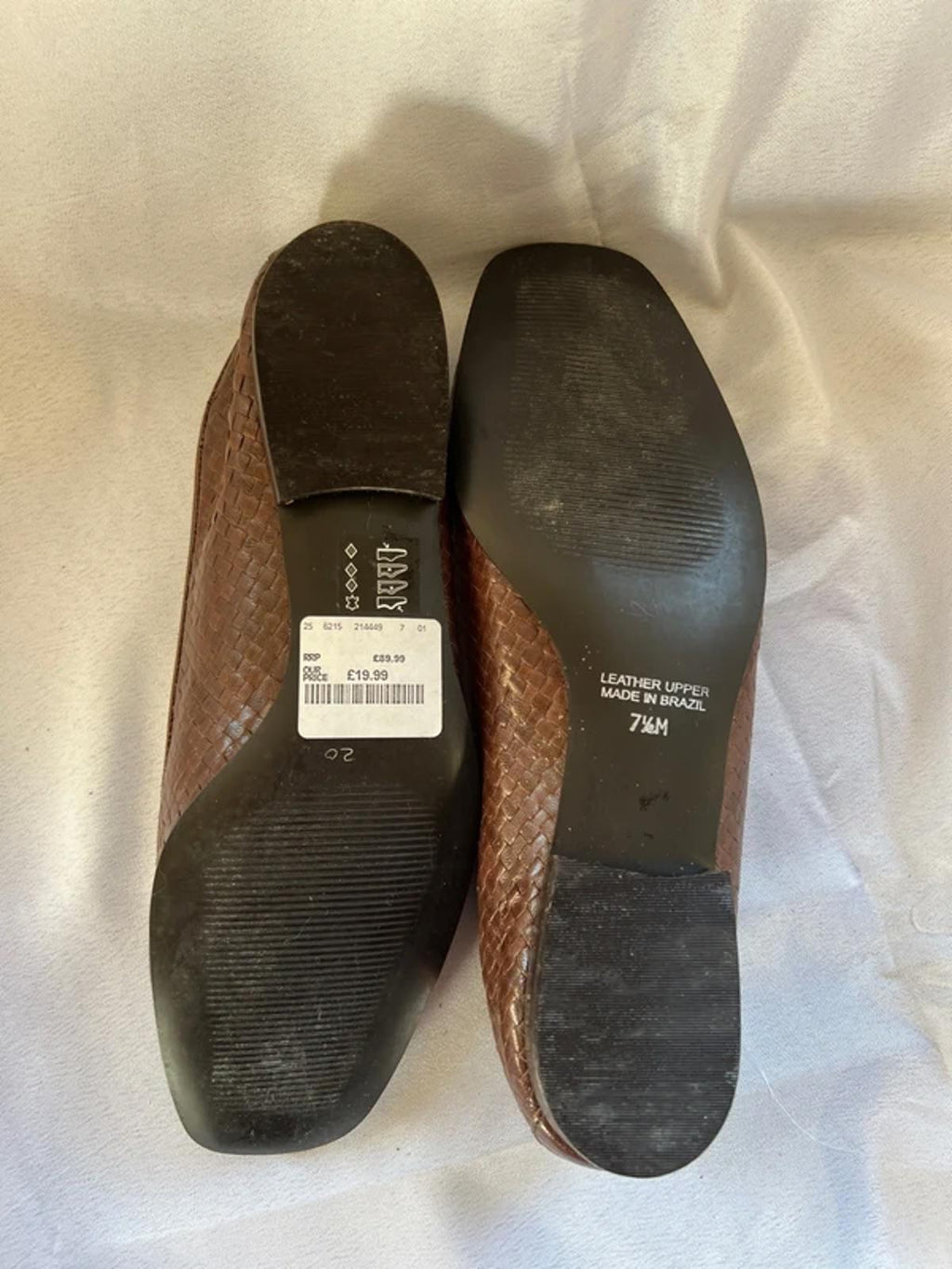 Marcello Paci | 5 | Brown Leather Woven Ballerina Slip Ons