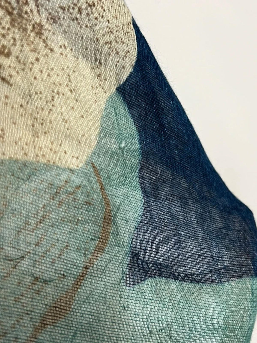 Vintage Ladies Scarf | Turquoise/Navy/Brown
