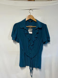 F&F Signature| Navy 100% Silk Blouse | 14 |