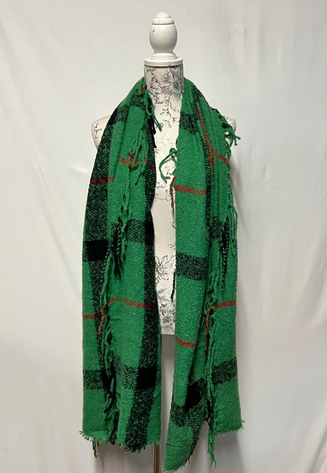 Ladies Scarf | Emerald Green Check