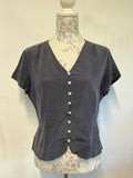 Vintage Laura Ashley | 14 | Navy Silk Blouse