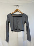 Ladies ribbed grey crop top | M/L | Viscose