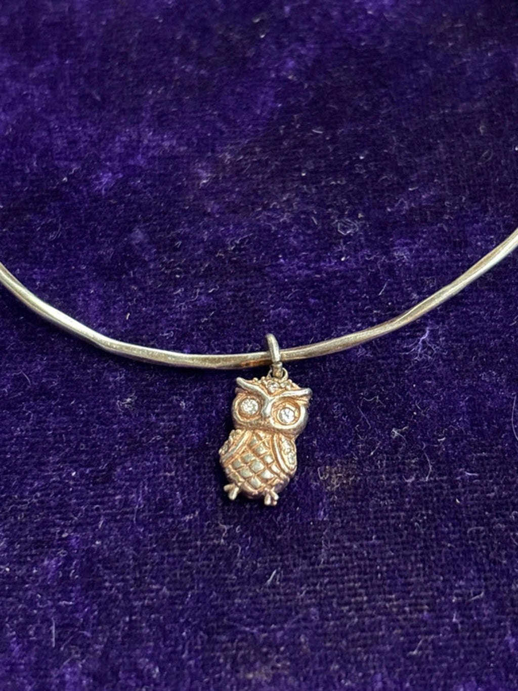 Copper Bangle with Owl Charm