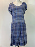Peruvian Connection | Size M | Blue and white striped shift dress