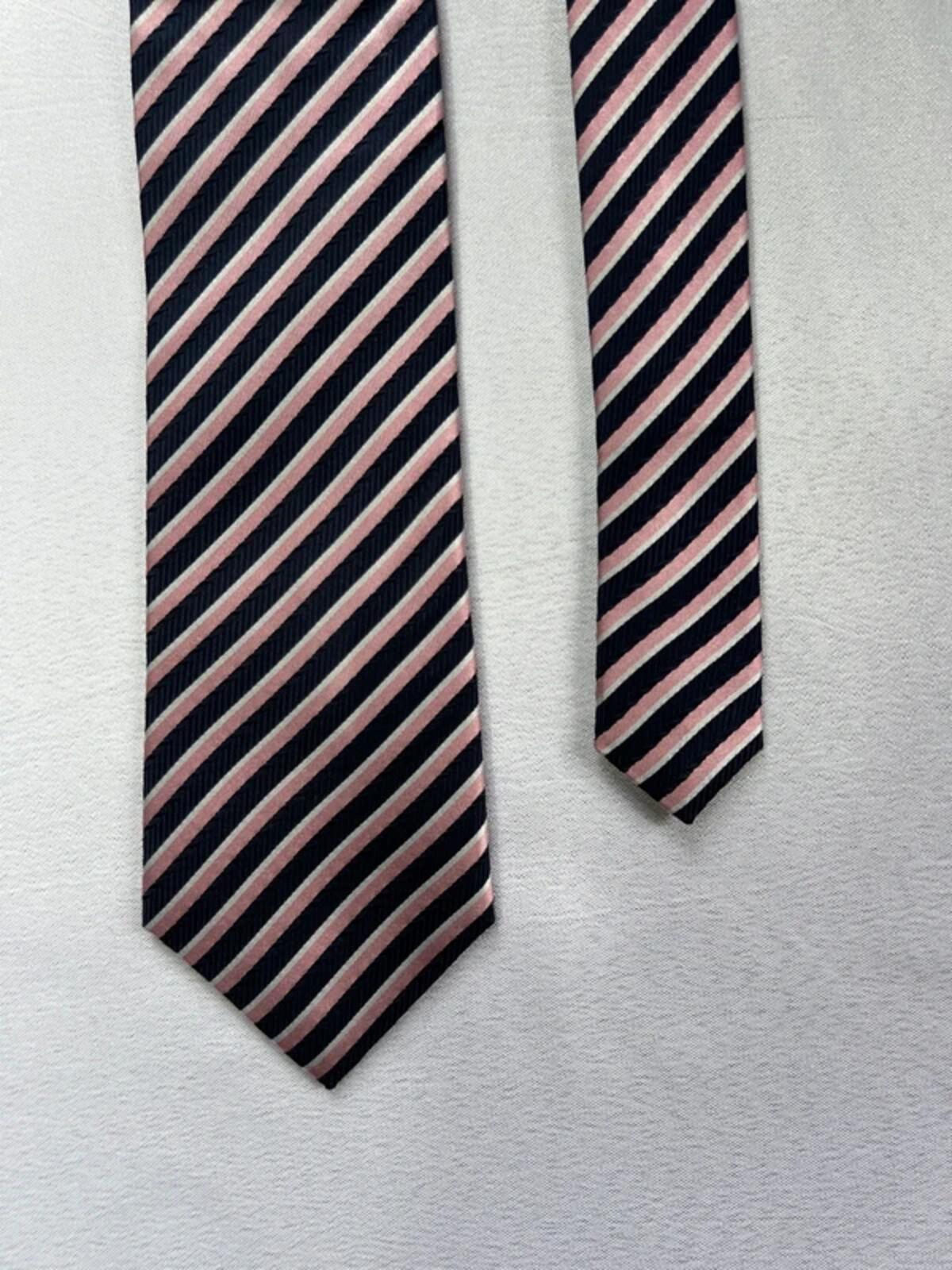 Michelsons Of London | Pink and Navy Necktie | Silk
