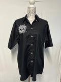 Bride & Gloom | Black Cotton Embroidered Skull Shirt