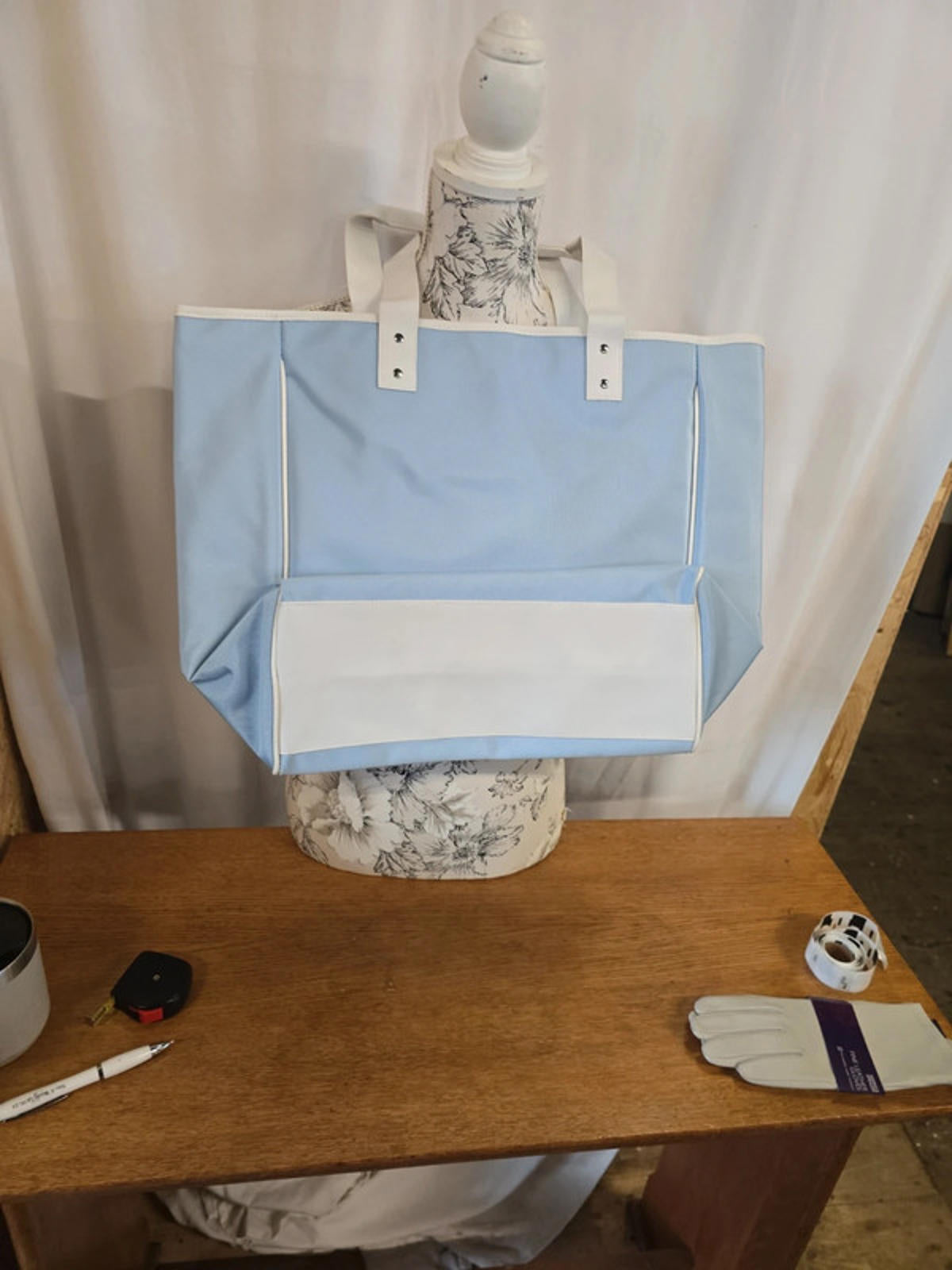 Brand new pale blue and white Calvin Klein holdall