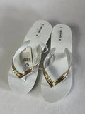 George | Size 6.5 | Y2K White metallic Foam Flip Flops