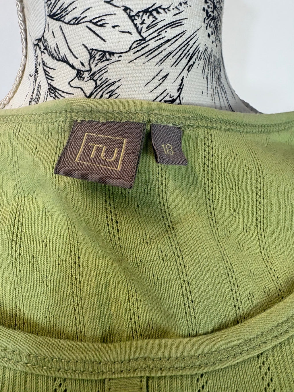 TU pale green tank top