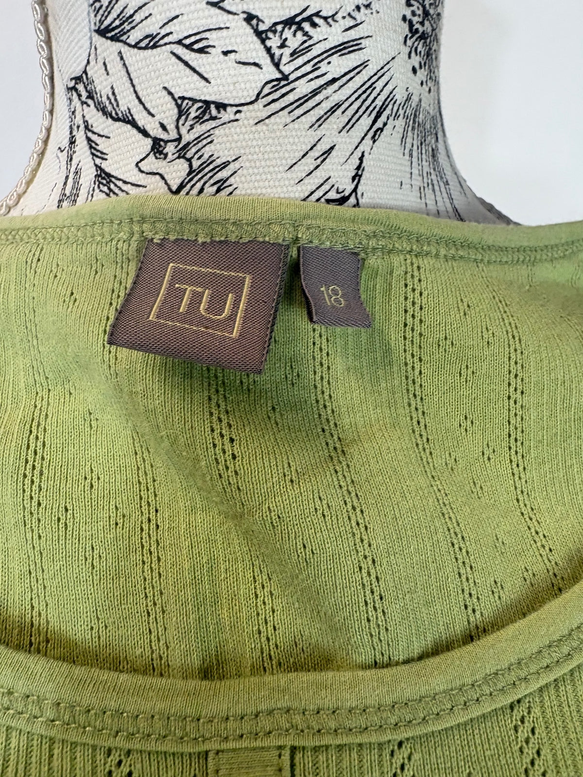 TU pale green tank top