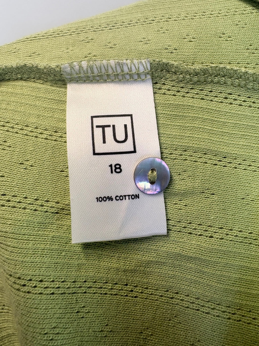TU pale green tank top