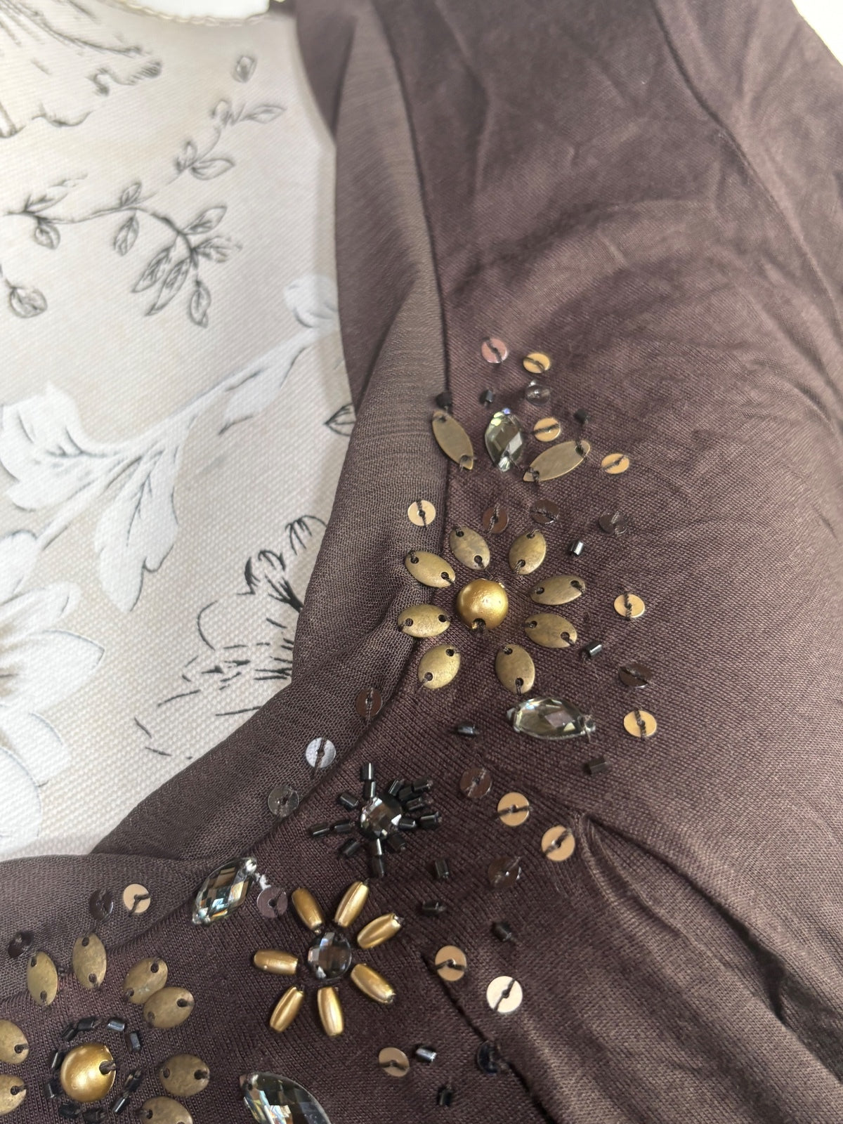 Phase eight / Cap sleeved brown top / 14