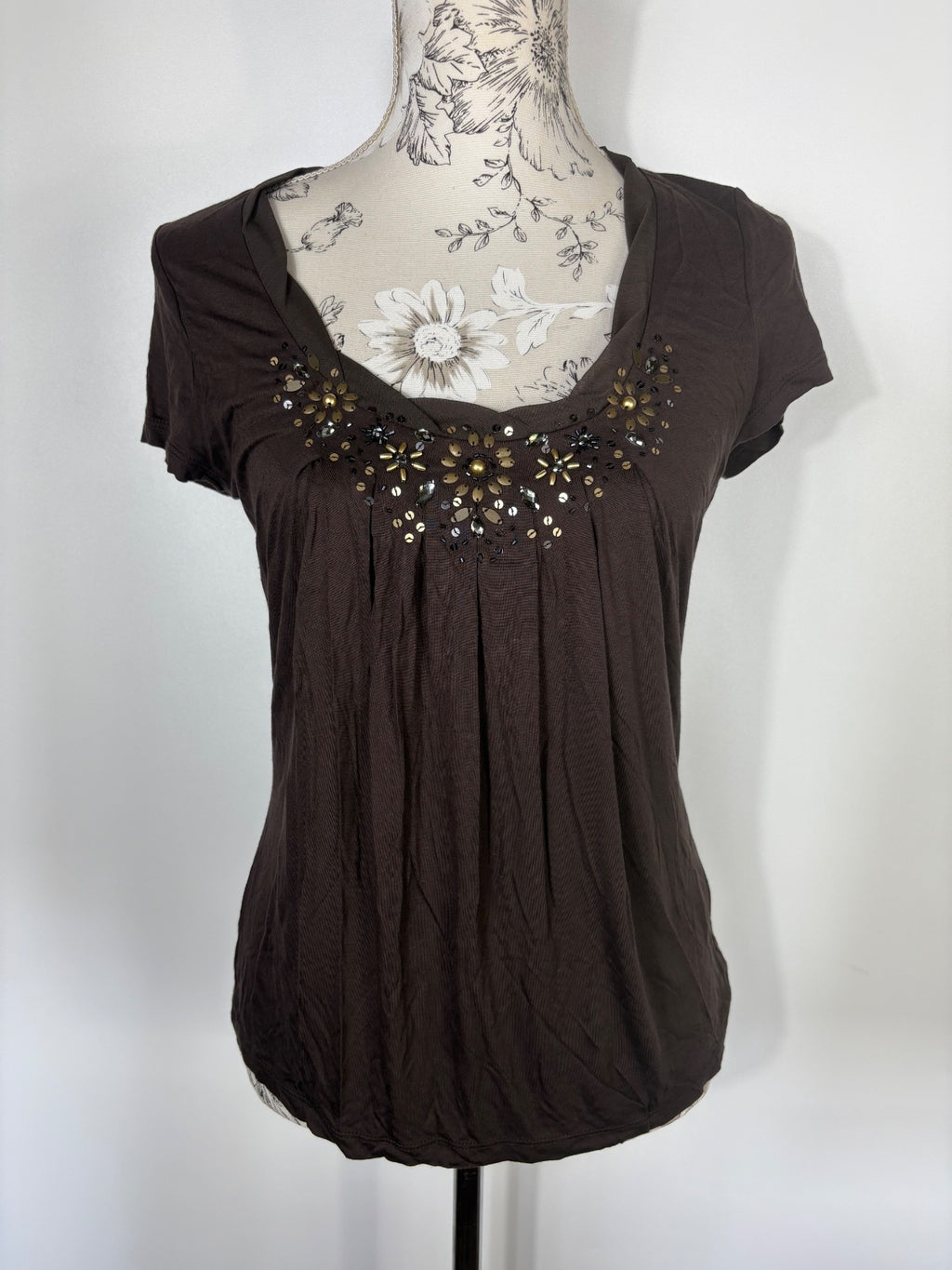 Phase eight / Cap sleeved brown top / 14