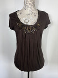 Phase eight / Cap sleeved brown top / 14