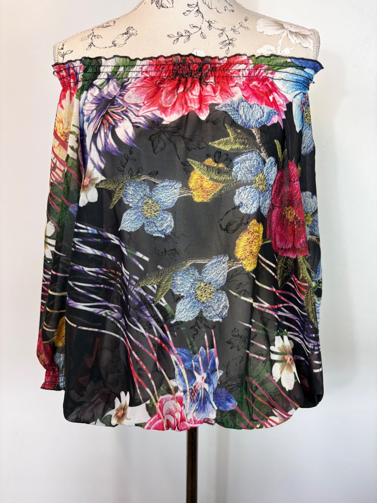 Betty Barday sheer off the shoulder top  / M