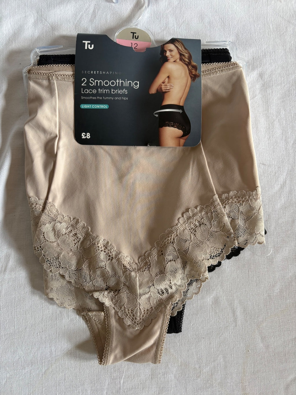 2 pack of soothing lace trim briefs /12
