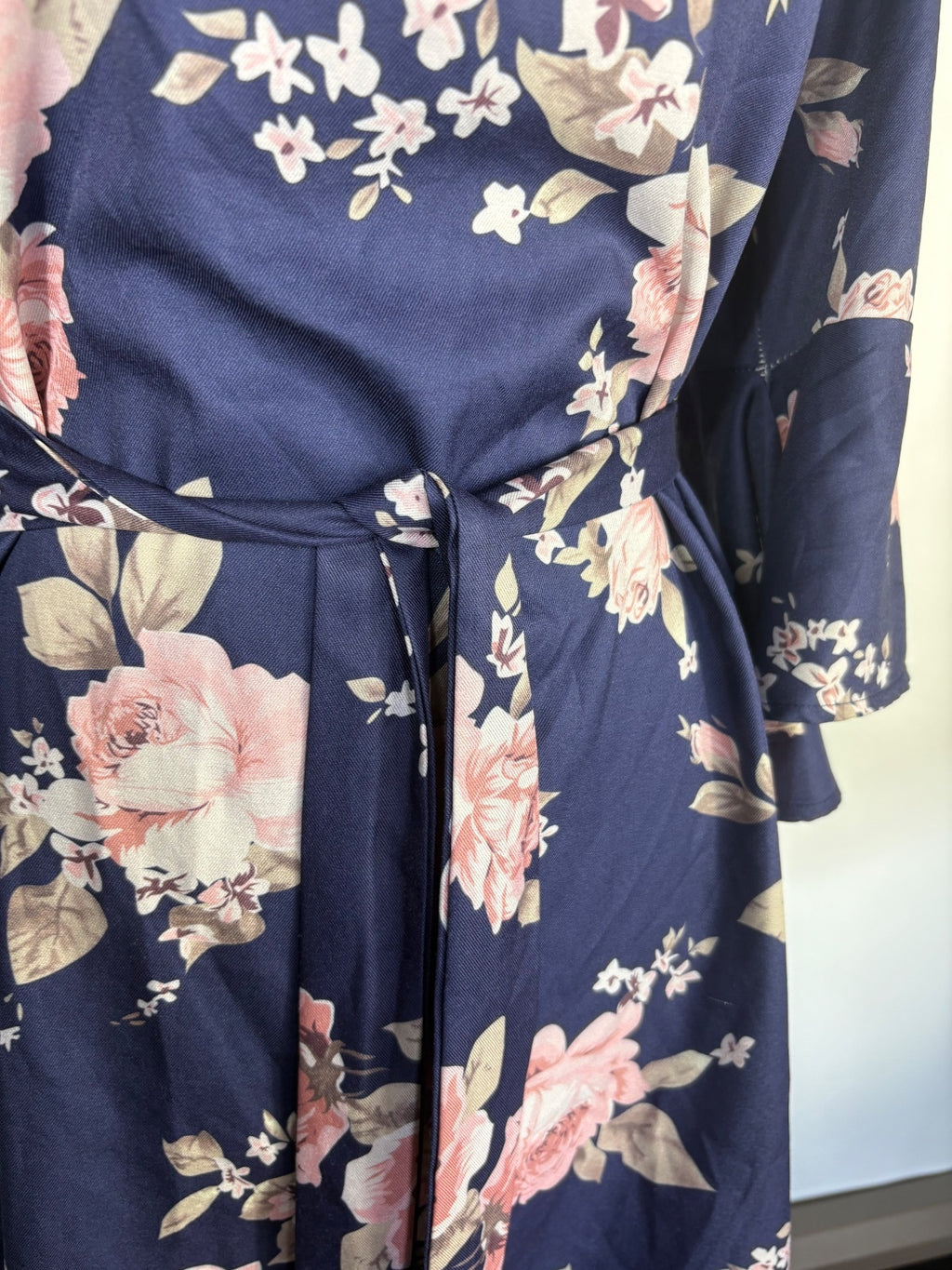 Navy and floral dress / L