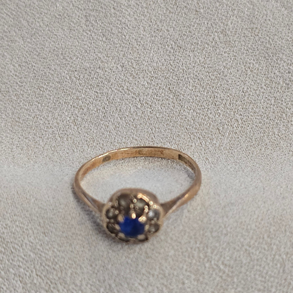 9ct gold sapphire ring size K