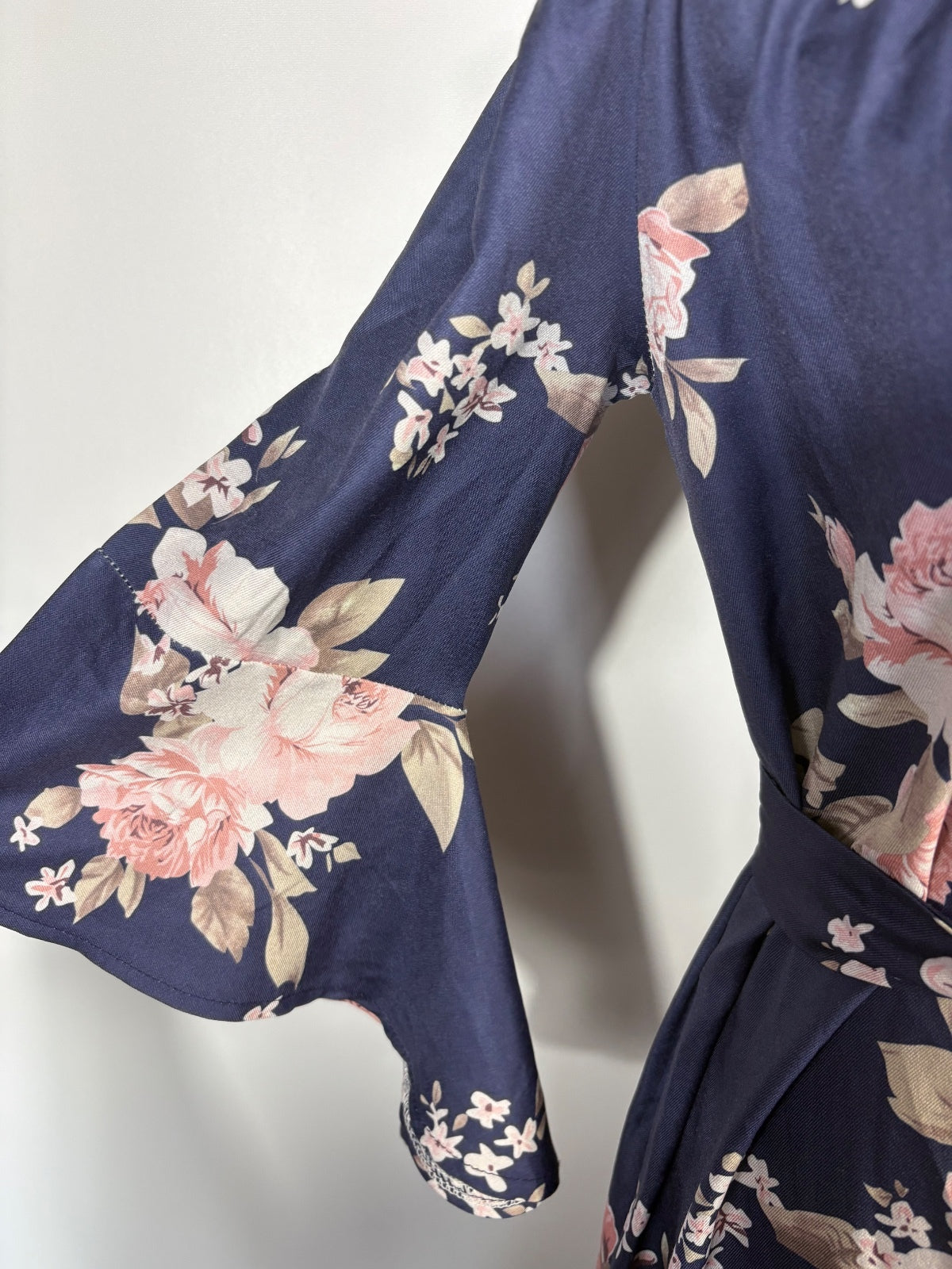 Navy and floral dress / L