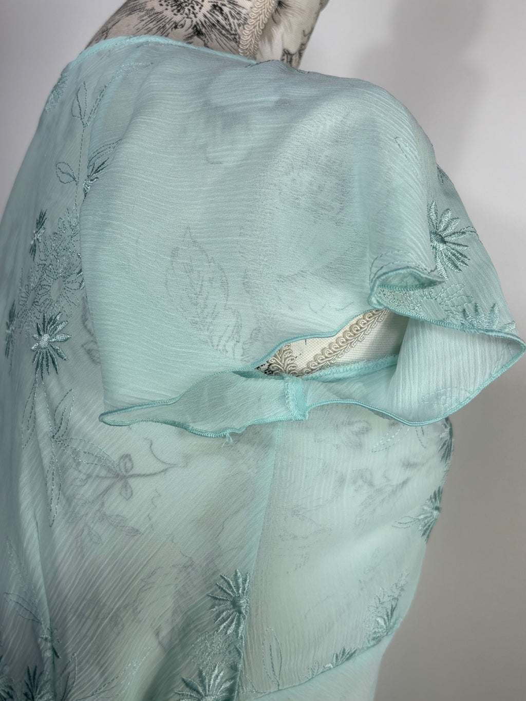 Papaya Cap sleeved sheer blouse