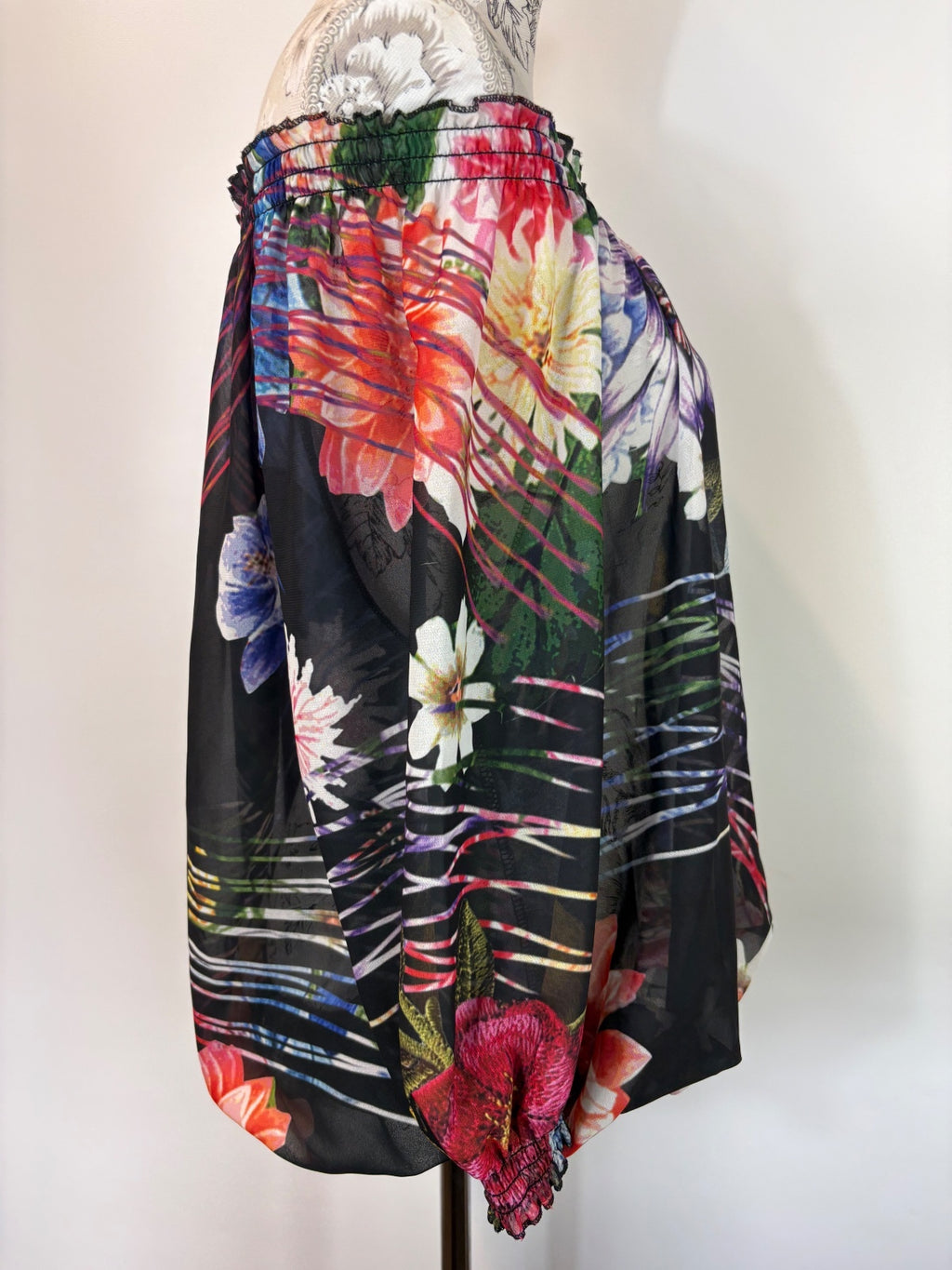 Betty Barday sheer off the shoulder top  / M