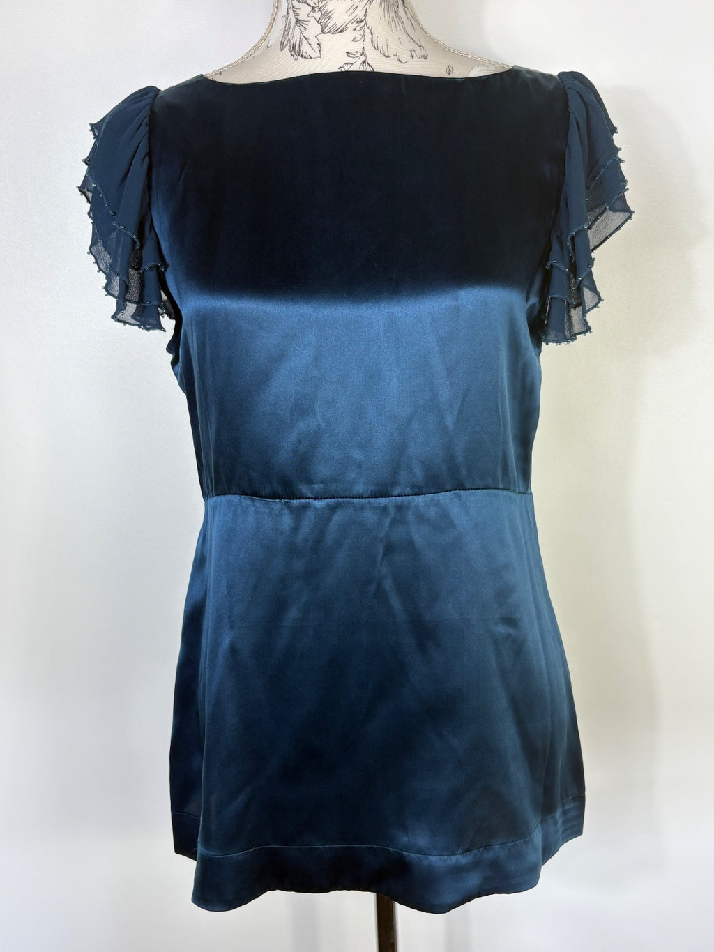 Principles cap sleeved silk top / 14