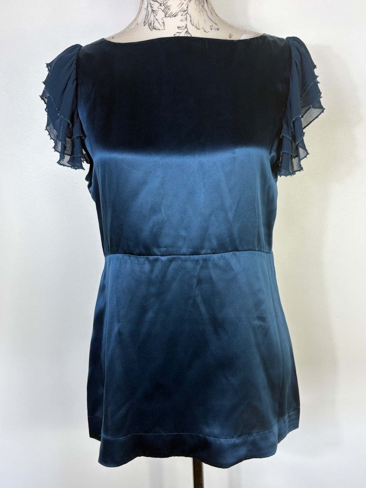 Principles cap sleeved silk top / 14