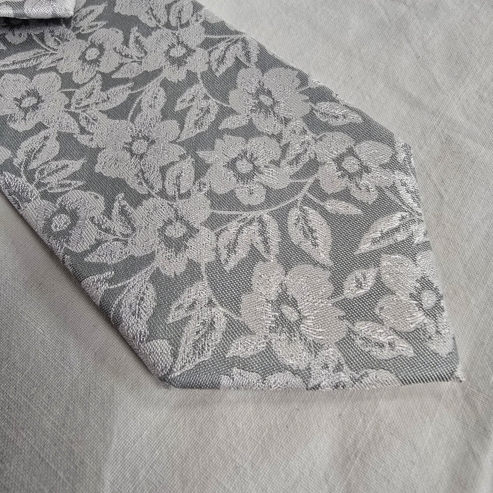 John Lewis silver 100% silk tie