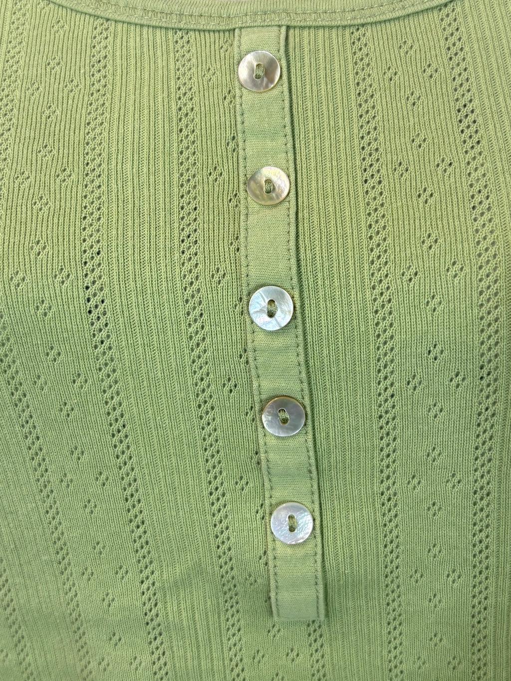 TU pale green tank top