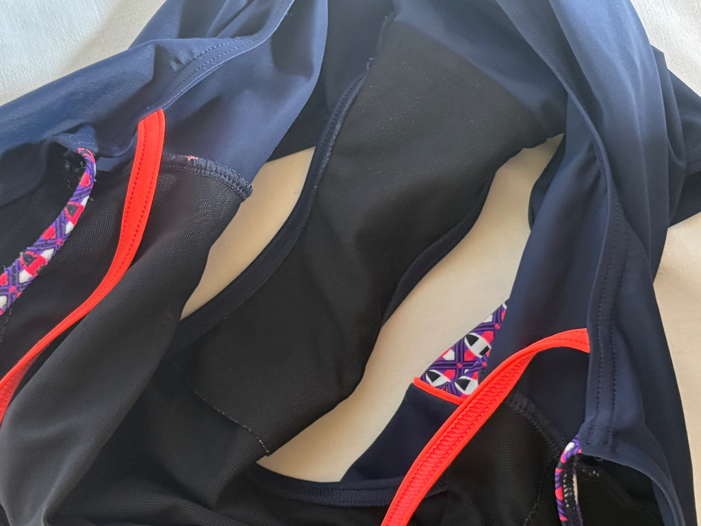 Navy blue one-piece swimwear